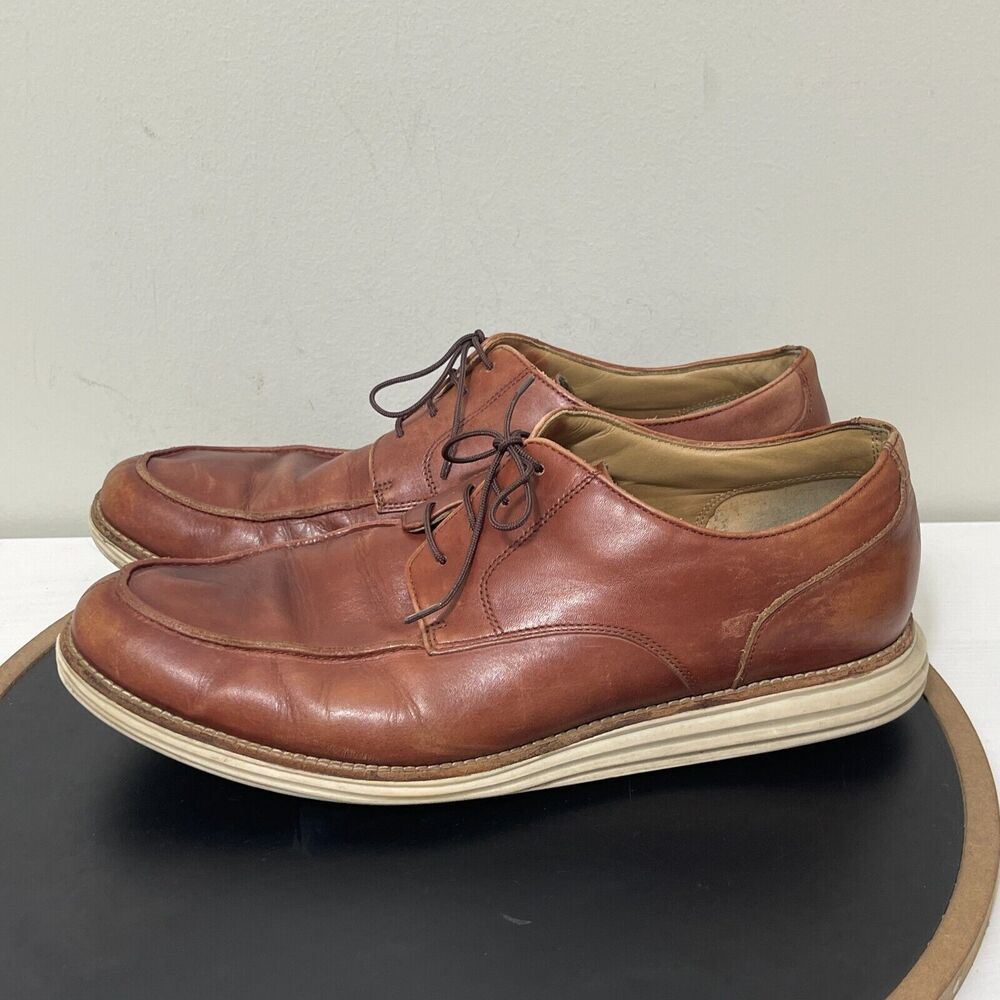 Cole Haan Shoes Men Size 13 M Lunar‎ Grand Apron Oxfords Brown Comfort Leather - Picture 5 of 14